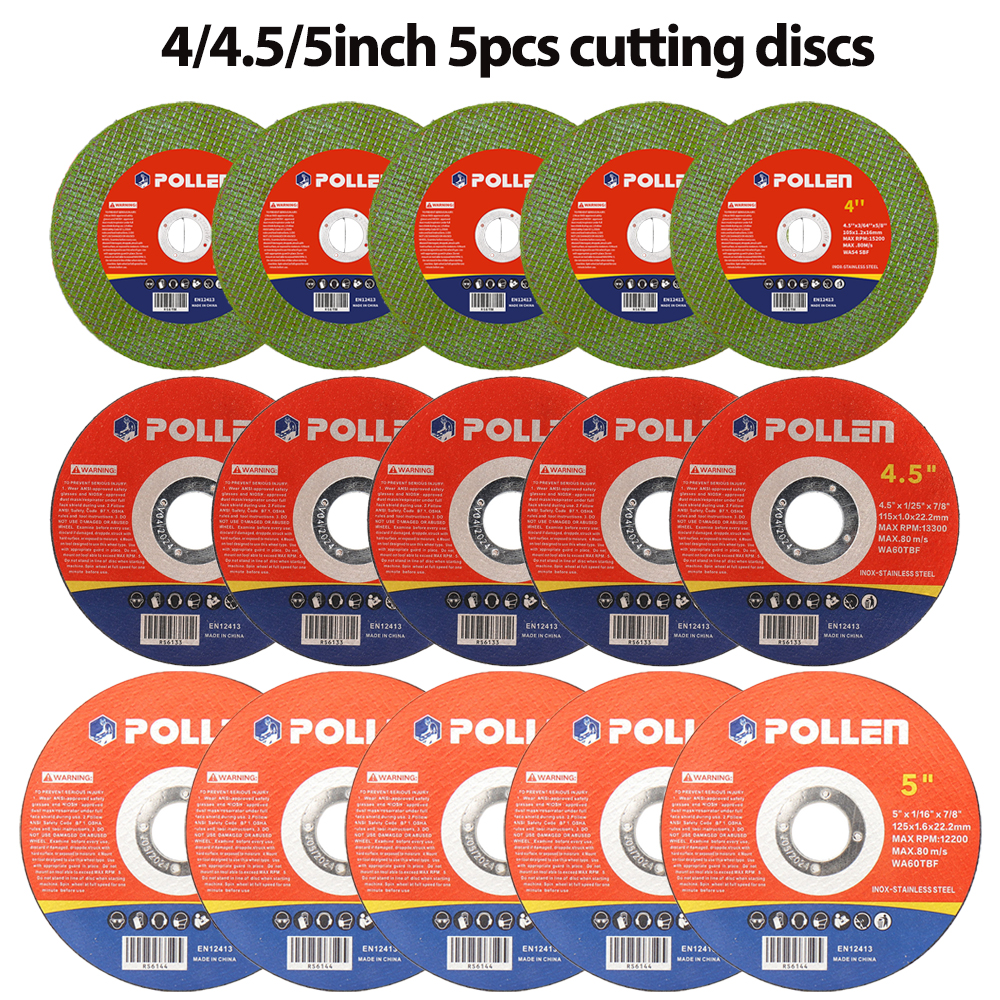 Band Saw Blade - SI FANG 5pcs 100/115/125 มม.เรซิ่นตัดล้อตัดโลหะใบเลื่อยวงเดือนสําหรับเครื่องบดมุมโลหะไม้ Pvc