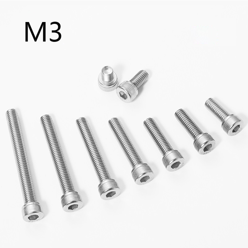 Woodworking Hardware - M3 Bolt 304 สแตนเลสสตีล HEX ซ็อกเก็ตสกรู