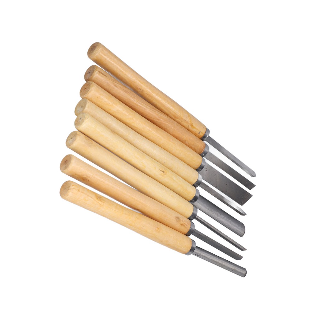 Skew Chisel Wood - ชุดสิ่วเหล็ก HSS 8 ชิ้น สำหรับงานไม้ แกะสลัก