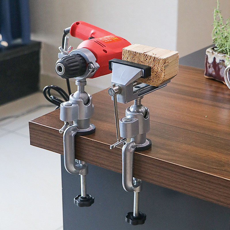 Woodworking Bench Vise - แท่นจับชิ้นงานอเนกประสงค์แบบหมุนได้ 360 องศา ทำจากอลูมิเนียมอัลลอยด์ ใช้กับสว่านไฟฟ้าได้ เหมาะสำหรับงาน