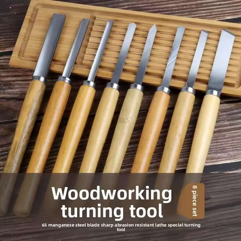 Skew Chisel Wood - ชุดเครื่องมือแกะสลักไม้ 8 ชิ้น/ชุด ชุดสิ่วกลึงไม้ เครื่องมืองานไม้ ชุดสิ่วปลายเฉียง