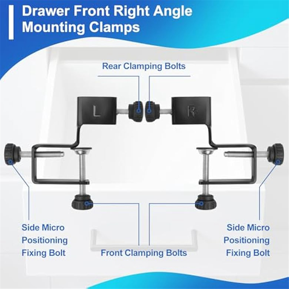Woodworking Hardware - A002 2 ชิ้นลิ้นชักด้านหน้าคลิปยึด, ตู้ลิ้นชักติดตั้ง Clamps ฮาร์ดแวร์