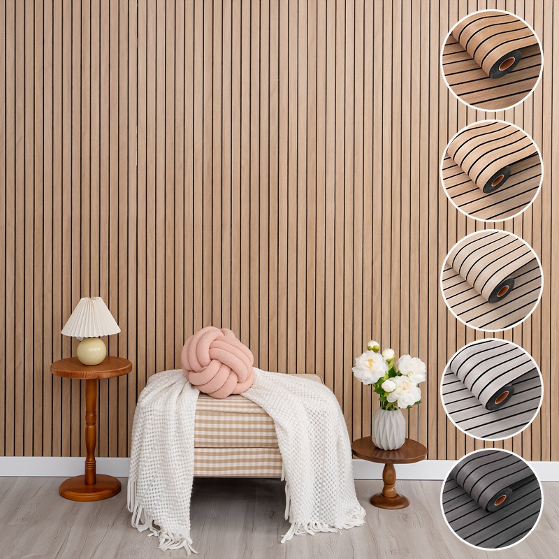 Woodworking Art - สติ๊กเกอร์ติดผนังลายตาราง 3M แบบลอกและติด วอลเปเปอร์ 3 มิติ