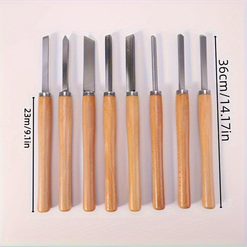 Skew Chisel Wood - ชุดสิ่วแกะสลักไม้แบบมืออาชีพ 8 ชิ้น ประกอบด้วยสิ่วปลายเฉียง สิ่วปลายแหลม สิ่วปลายมน