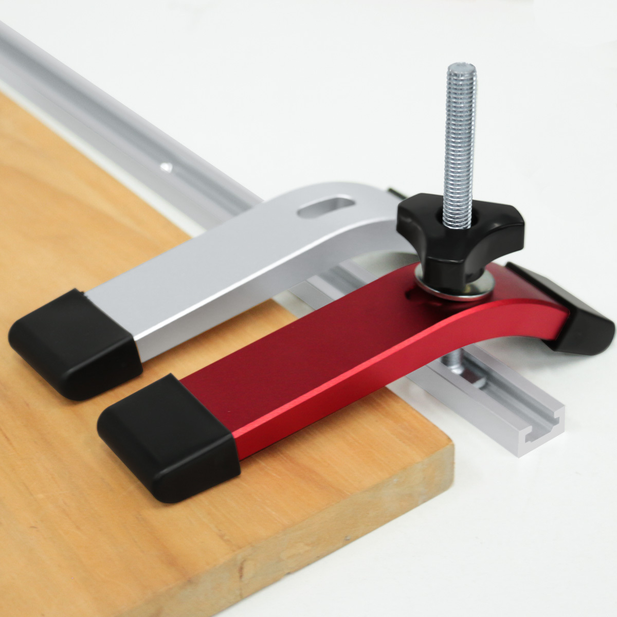 Woodworking Quick Clamps - โต๊ะทำงานไม้ อลูมิเนียมอัลลอยด์ ตัวหนีบยึดแบบรวดเร็ว สำหรับมือจับรางเลื่อนรูปตัว T โต๊ะทำงาน