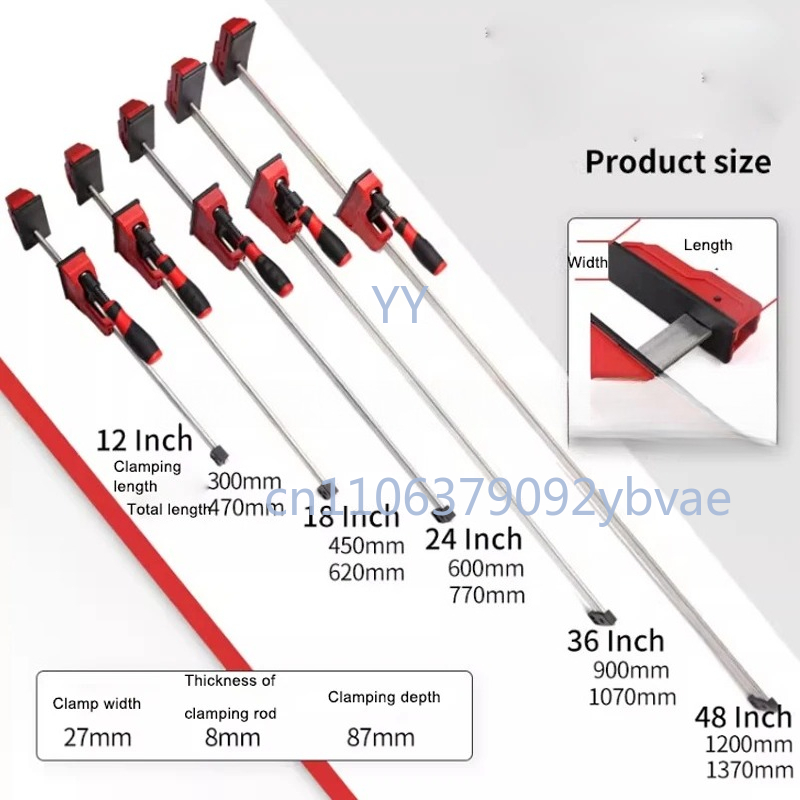 Woodworking Quick Clamps - แคลมป์หนีบแบบขนานสำหรับงานหนัก ขนาด 12