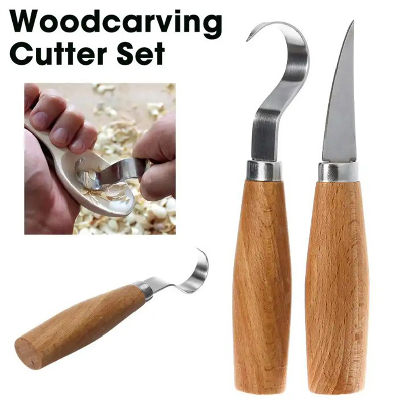 Woodworking Hardware - มีดแกะสลักไม้ มีดแกะสลักแบบตะขอ เครื่องมือแกะสลักไม้ ช้อนแกะสลักไม้ตามหลักสรีรศาสตร์ ทนทาน ใช้งานได้หลากหลาย