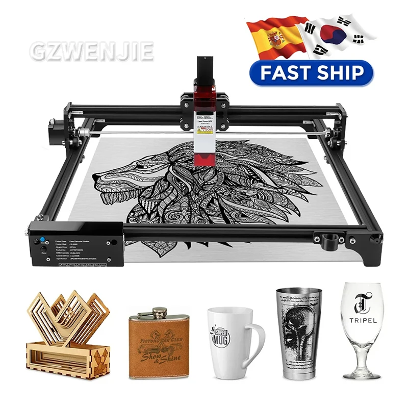 Woodworking Kits For Beginners - เครื่องแกะสลักเลเซอร์แบบตั้งโต๊ะสำหรับผู้เริ่มต้น ความเร็ว 3000 มม./นาที ชุด DIY