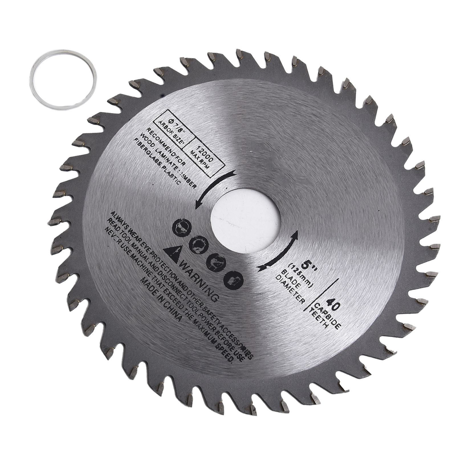 Band Saw Blade - แผ่นตัดเลื่อยวงกลมเล็ก5นิ้ว125มม. สำหรับงานไม้พลาสติกโลหะเครื่องมือตัดคาร์ไบด์แบบหมุนได้40ฟัน12000รอบต่อนาที