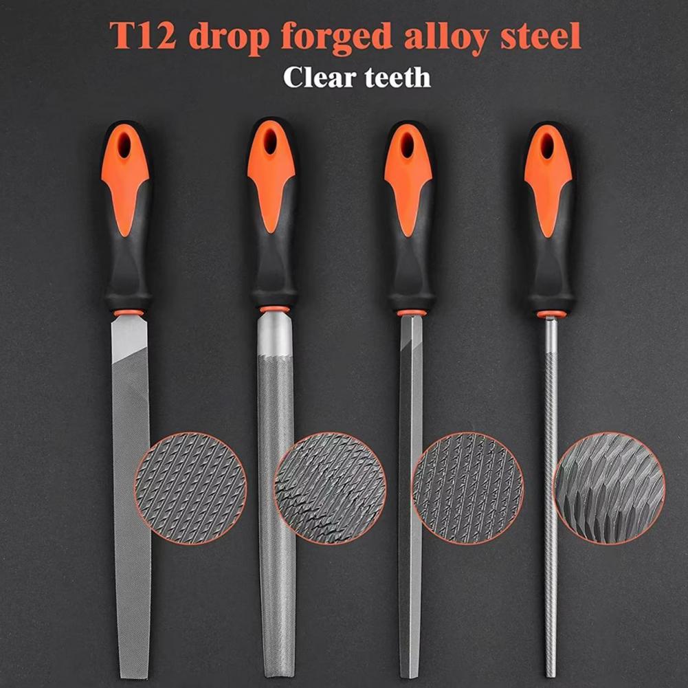 Woodworking File - Comfort Grip Files ตะไบงานไม้เหล็กคาร์บอนสูงชุดเครื่องมือแกะสลัก โลหะอเนกประสงค์แบบพกพาขนาดกะทัดรัดเพื่อความแม่นยํา