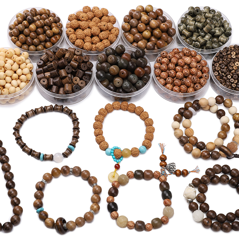 1-130pcs Vintage ลูกปัดไม้ธรรม - Woodworking Art บทวิจารณ์และราคา
