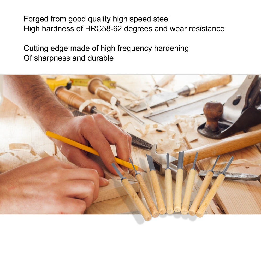 ชุดสิ่วเหล็ก HSS 8 ชิ้น สำหรับ - Skew Chisel Wood บทวิจารณ์และราคา