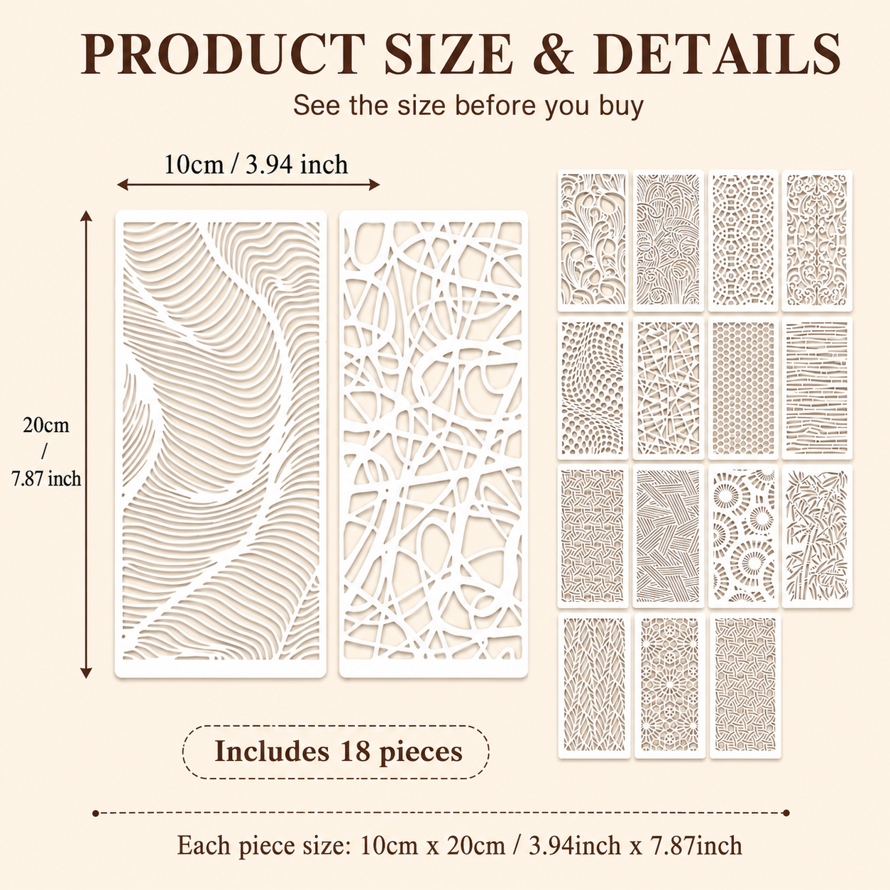 18 ชิ้น 3.94x7.87 นิ้ว ลายฉลุแ - Woodworking Art บทวิจารณ์และราคา