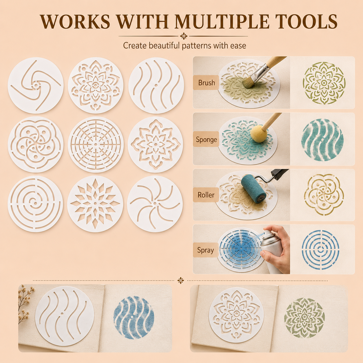 ชุดลายฉลุแมนดาลาแบบกลม 9 ชิ้น  - Woodworking Art บทวิจารณ์และราคา
