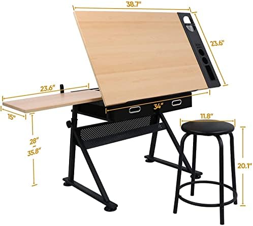 โต๊ะเขียนแบบพร้อมลิ้นชักเก็บขอ - Woodworking Art บทวิจารณ์และราคา
