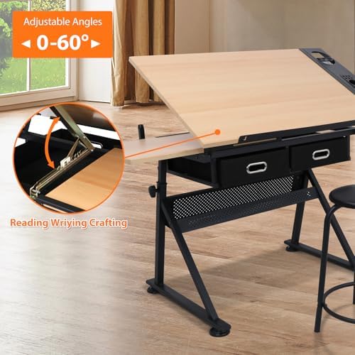 โต๊ะเขียนแบบพร้อมลิ้นชักเก็บขอ - Woodworking Art บทวิจารณ์และราคา