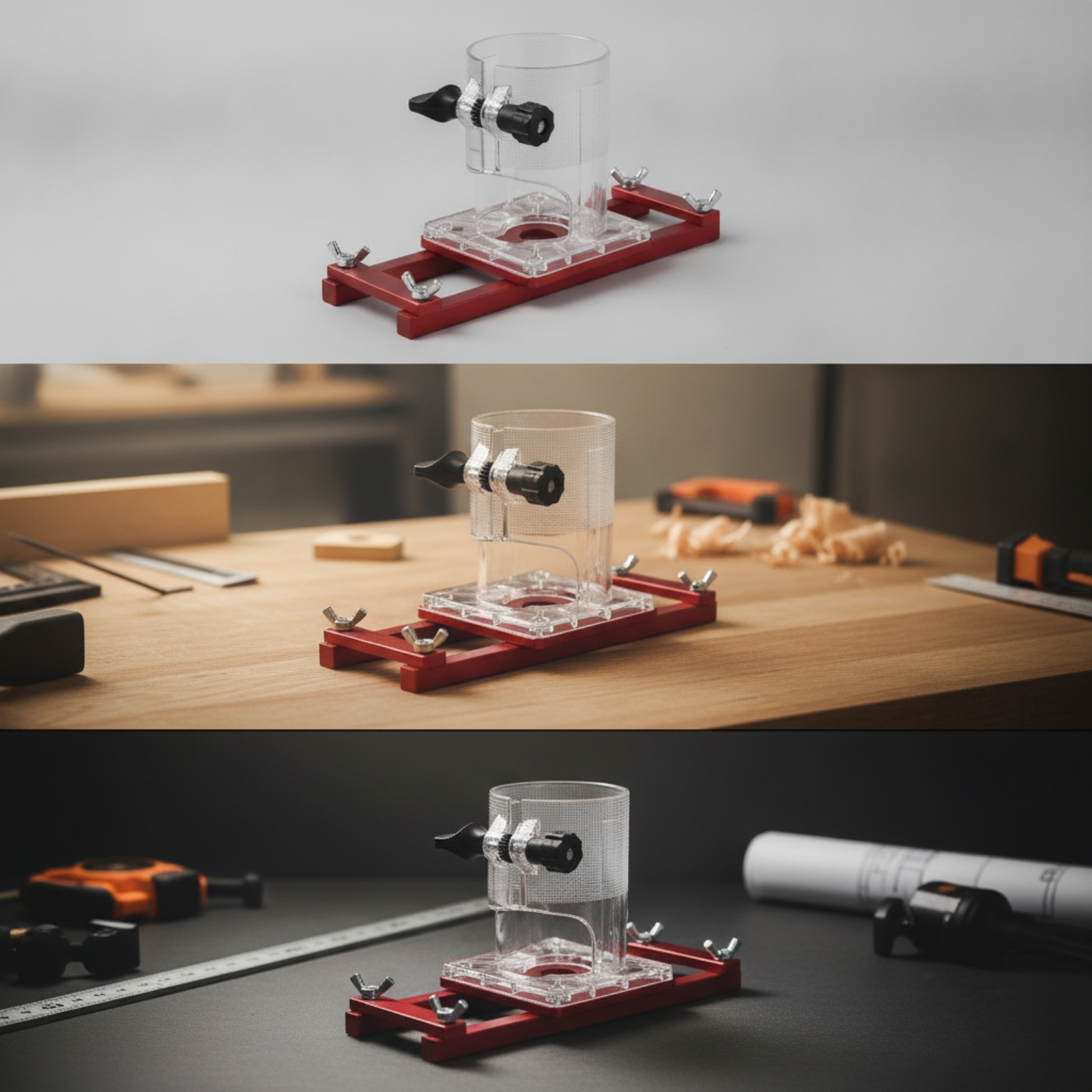 ตัวนำร่องเราเตอร์แบบใสพร้อมตัว - Woodworking Hardware บทวิจารณ์และราคา