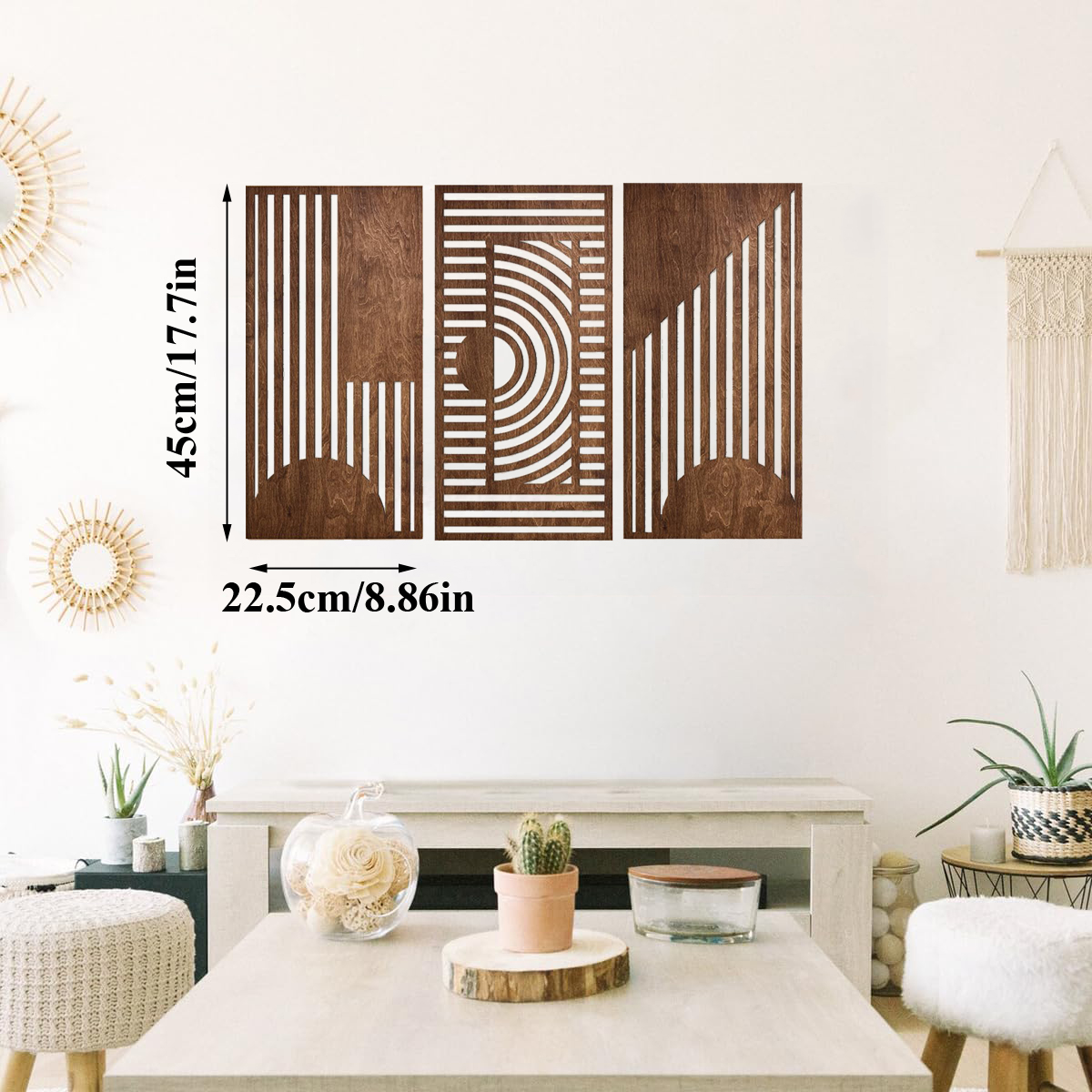ชุดตกแต่งผนังไม้ลายเรขาคณิต 3  - Woodworking Art บทวิจารณ์และราคา