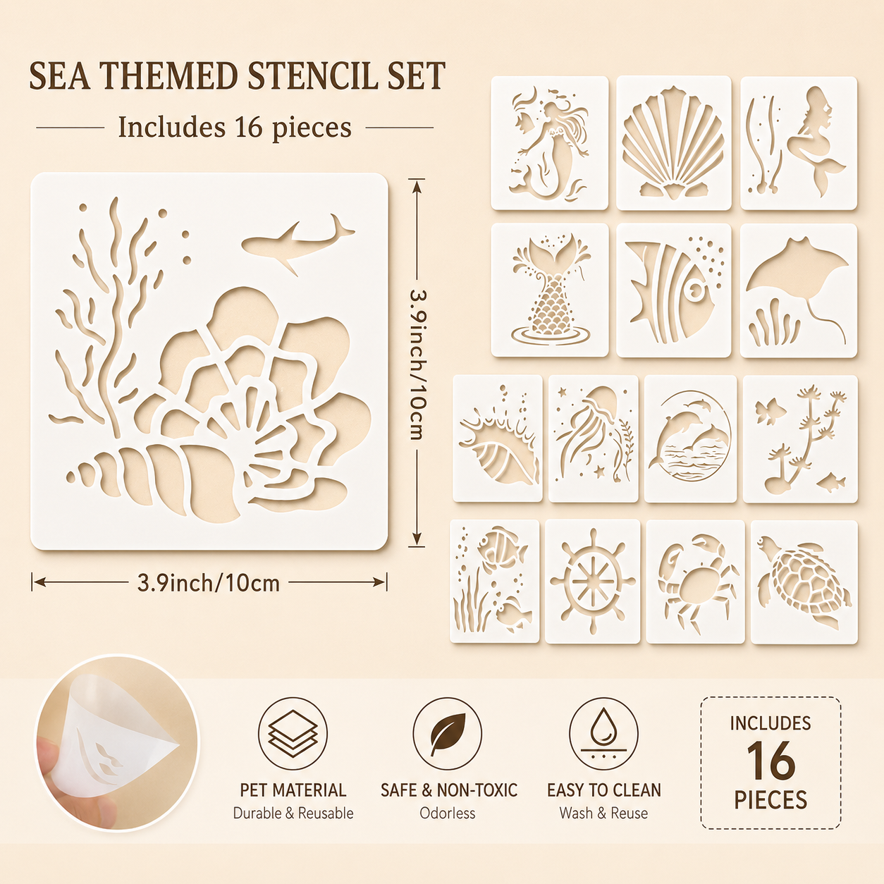 16 ชิ้น 3.9x3.9 นิ้ว ลายฉลุสัต - Woodworking Art บทวิจารณ์และราคา