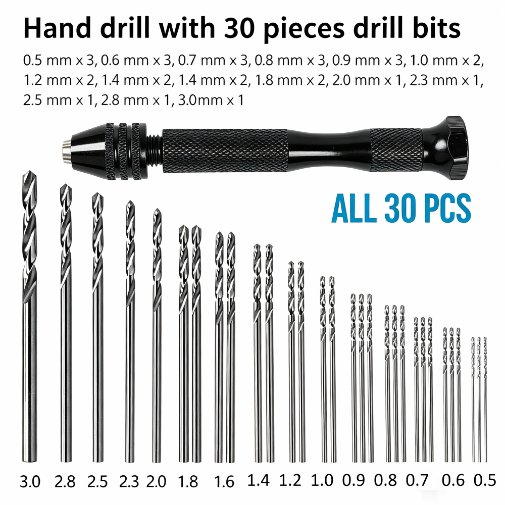 ชุดดอกสว่านมือขนาดเล็ก 30 ชิ้น - Woodworking Shop บทวิจารณ์และราคา