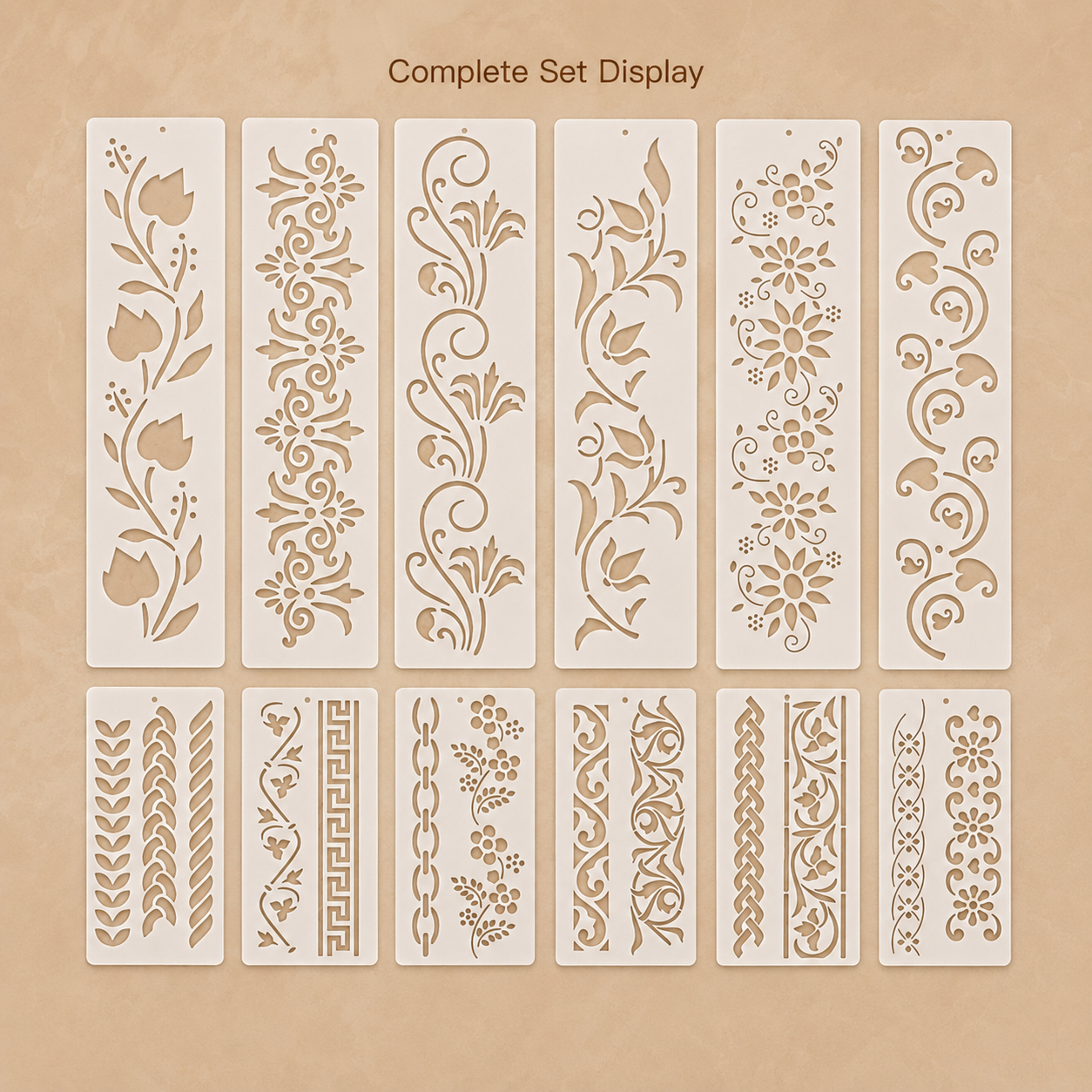 ลายฉลุลายดอกไม้ 12 ชิ้น ขนาด 2 - Woodworking Art บทวิจารณ์และราคา